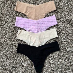 (4) NWT Victoria's Secret thong underwear, Size Large